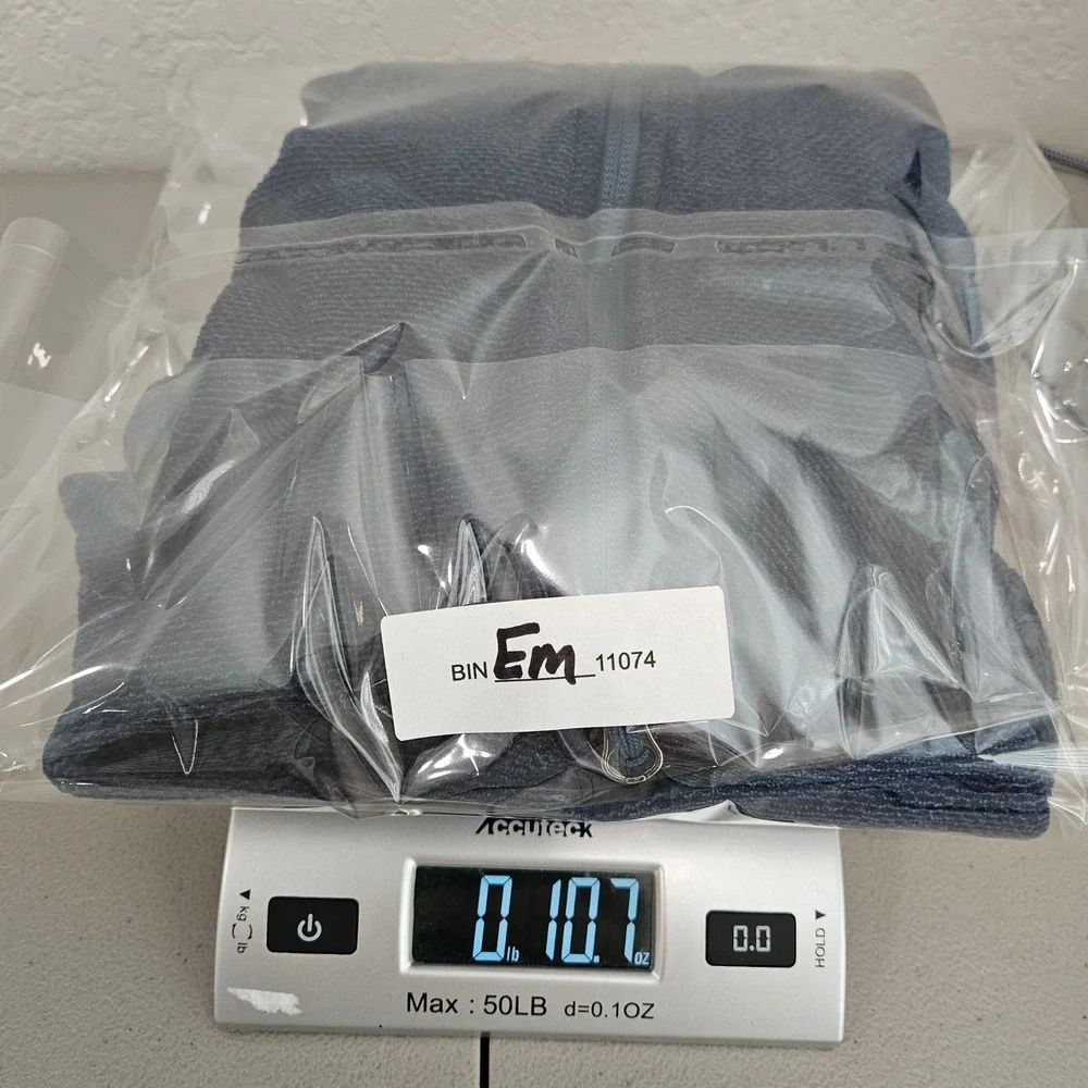 The North Face Mens 1/4 Zip L Blue Textured Knit Sweater Lightweight‎ Outdoor